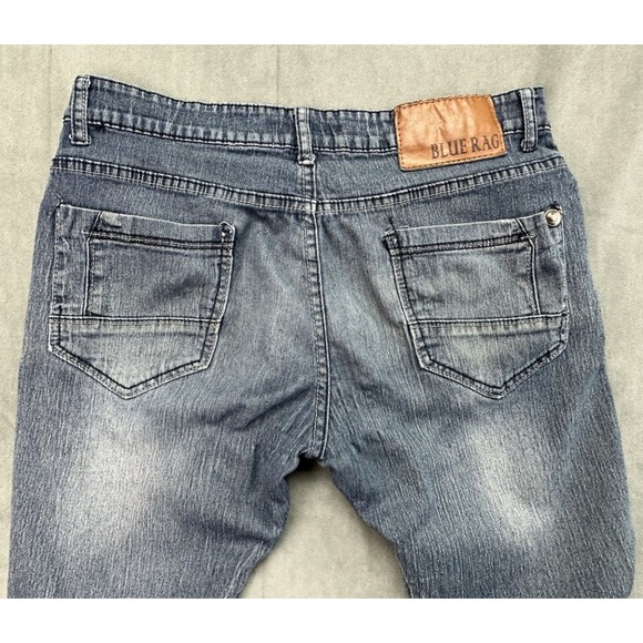 Blue Rag Jeans Distressed Men's 34x30 Pockets Medium Wash Denim RUNS SMALL - Picture 3 of 12